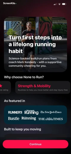 None to Run- Beginner, 5K, 10K mobile app UI screen 3