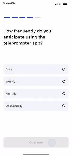 Teleprompter - VILO mobile app UI screen 11