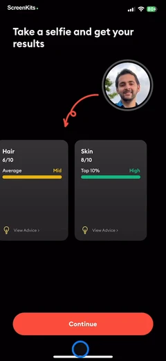 LooksMax AI mobile app UI screen 6