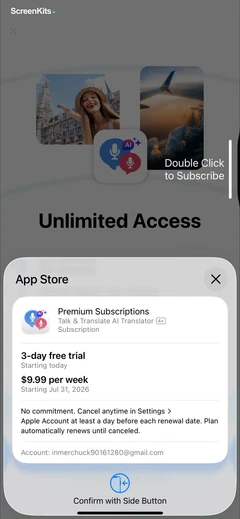 Talk & Translate AI Translator mobile app UI screen 7