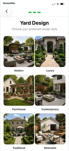 Yard AI- Backyard Design mobile app UI screen 6