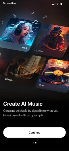 MyTunes - AI Music Generator mobile app UI screen 7