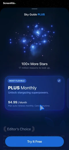 Sky Guide paywalls UI screen 12