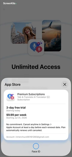 Talk & Translate AI Translator mobile app UI screen 8