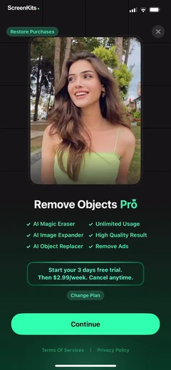 Remove Objects paywalls UI screen 11