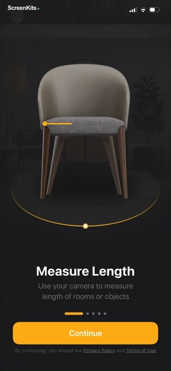 The Tape Measure & 3D Scanner mobile app UI screen 3