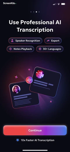 AI Summary - Meeting Notes mobile app UI screen 8