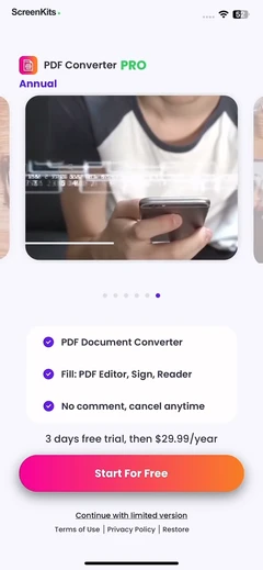 PDF Converter - PDF Editor・ paywalls UI screen 11