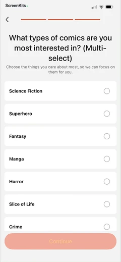 comicsnap-identify-comic-book mobile app UI screen 8
