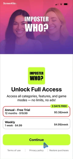 Imposter Who- - Word Game paywalls UI screen 9