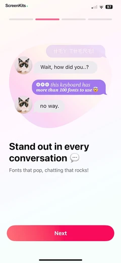 Fonts - AI Stickers mobile app UI screen 11
