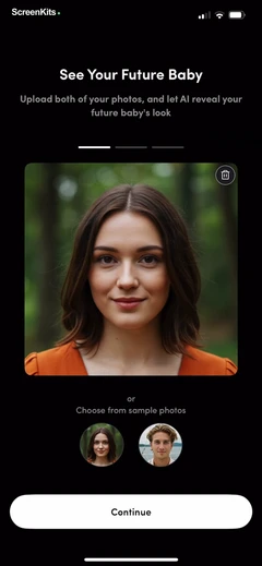 AI Baby Generator: Face Maker mobile app UI screen 3