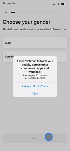 CalZen permissions UI screen 4