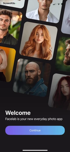 FaceLab- Face Age, Hair Filter onboarding UI screen 4