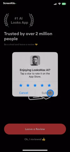 LooksMax AI mobile app UI screen 10