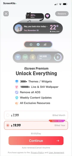 iScreen - Widgets & Wallpaper paywalls UI screen 10