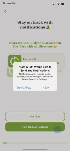Fast & Fit- IF Fasting Counter permissions UI screen 7