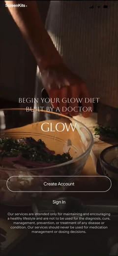 Glow- Diet Coach & Meal Plans mobile app UI screen 3