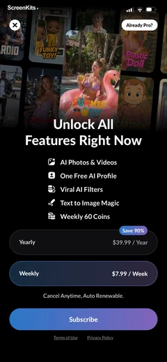 AI Photo Video Generator- AURA paywalls UI screen 12