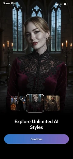 AI Photo Video Generator- AURA mobile app UI screen 7