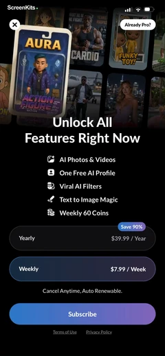 AI Photo Video Generator- AURA paywalls UI screen 10