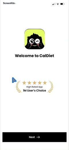 CalDiet - Food Analysis Pal onboarding UI screen 1