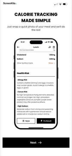 CalDiet - Food Analysis Pal mobile app UI screen 5