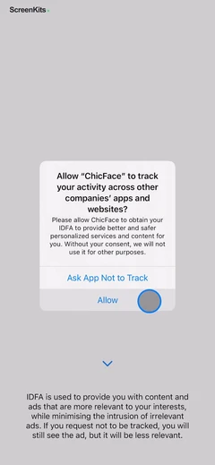 ChicFace- AI Art Photo Editor permissions UI screen 2
