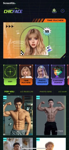ChicFace- AI Art Photo Editor mobile app UI screen 5