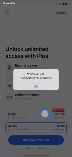Echo – AI Meeting Note Taker mobile app UI screen 11