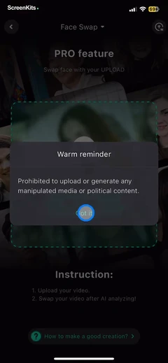 FaceMagic- AI face swap videos mobile app UI screen 11