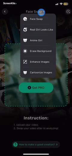 FaceMagic- AI face swap videos mobile app UI screen 12
