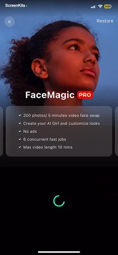 FaceMagic- AI face swap videos mobile app UI screen 3