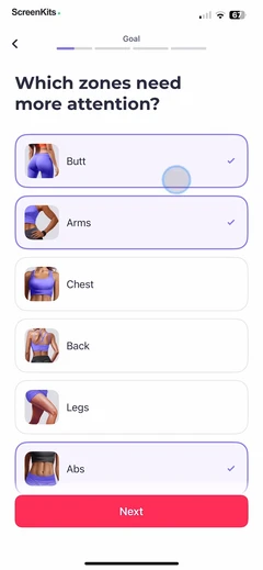 FitMe - Lazy Workout at Home mobile app UI screen 8