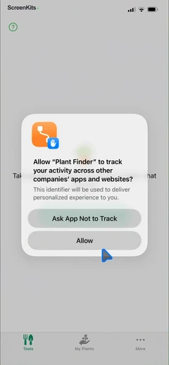 Free Plant Identifier permissions UI screen 7