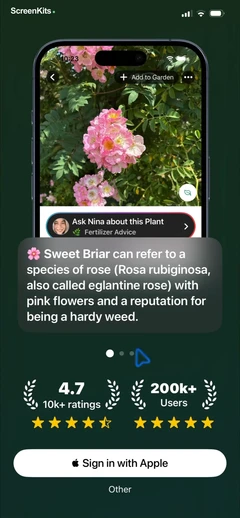 Free Plant Identifier mobile app UI screen 1
