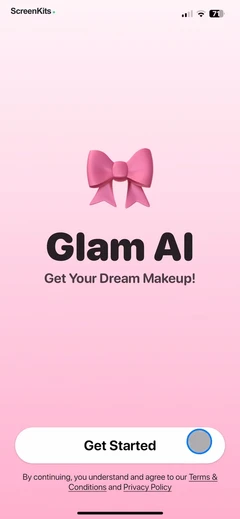 GlowUp - Makeup & Beauty mobile app UI screen 1