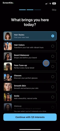 Hair AI- Hairstyle Filter, Cut mobile app UI screen 10