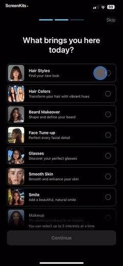 Hair AI- Hairstyle Filter, Cut mobile app UI screen 9