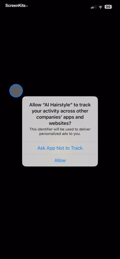Hair AI- Hairstyle Filter, Cut permissions UI screen 1