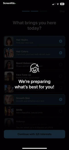 Hair AI- Hairstyle Filter, Cut mobile app UI screen 12