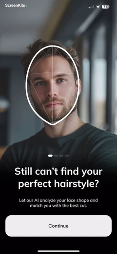 HairApp- AI Hairstyle Try On mobile app UI screen 3