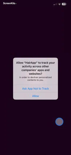 HairApp- AI Hairstyle Try On permissions UI screen 1