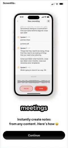 HyNote- AI Note Taker, Summary mobile app UI screen 3