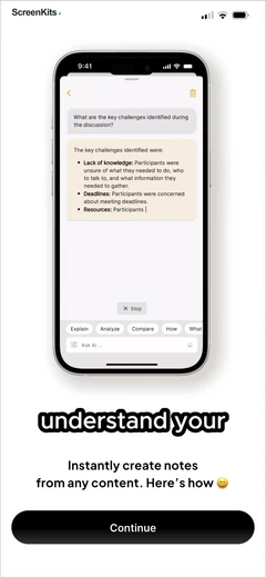 HyNote- AI Note Taker, Summary mobile app UI screen 4