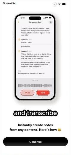 HyNote- AI Note Taker, Summary mobile app UI screen 2