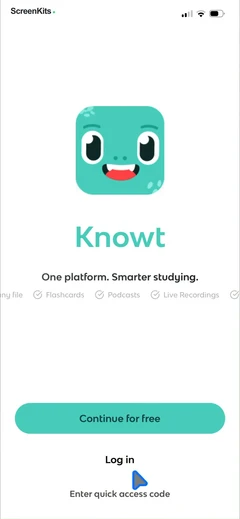 Knowt- AI Flashcards & Notes mobile app UI screen 2