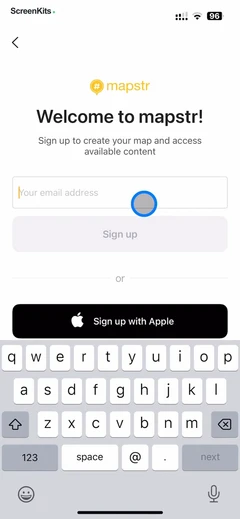 Mapstr – Save & Follow Places onboarding and forms UI screen 6