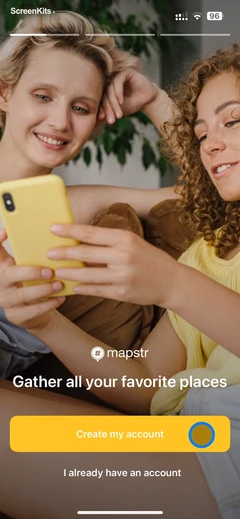 Mapstr – Save & Follow Places mobile app UI screen 4