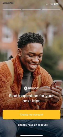 Mapstr – Save & Follow Places mobile app UI screen 3